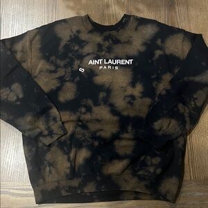 Gildan Black and Brown Tie-Dye Hoodie; S “ain’t”  Laurent Decal **not real brand